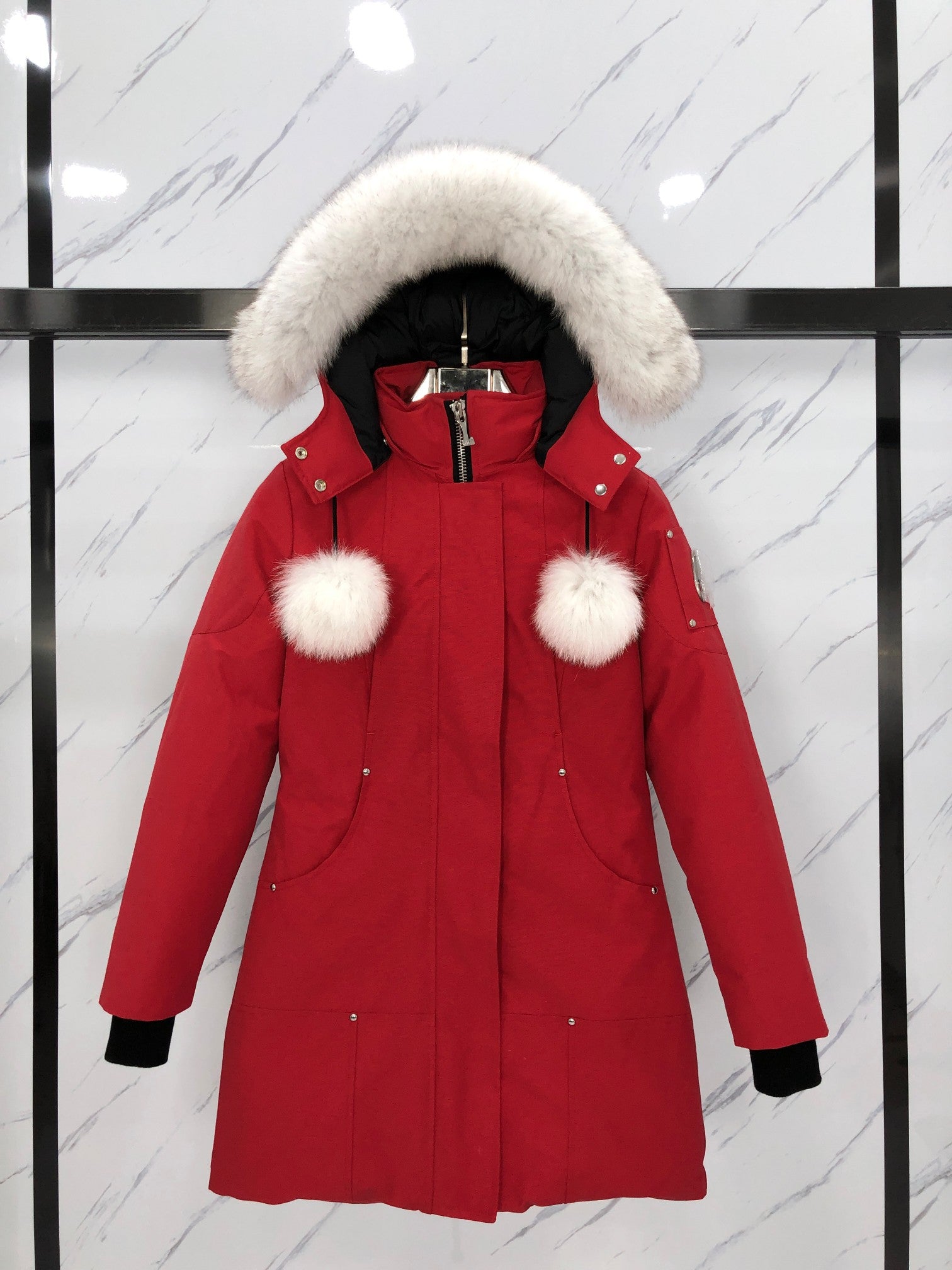 Moose Knuckles 01 Women's Long Down Jacket - Premium Goose Down, Waterproof Fabric