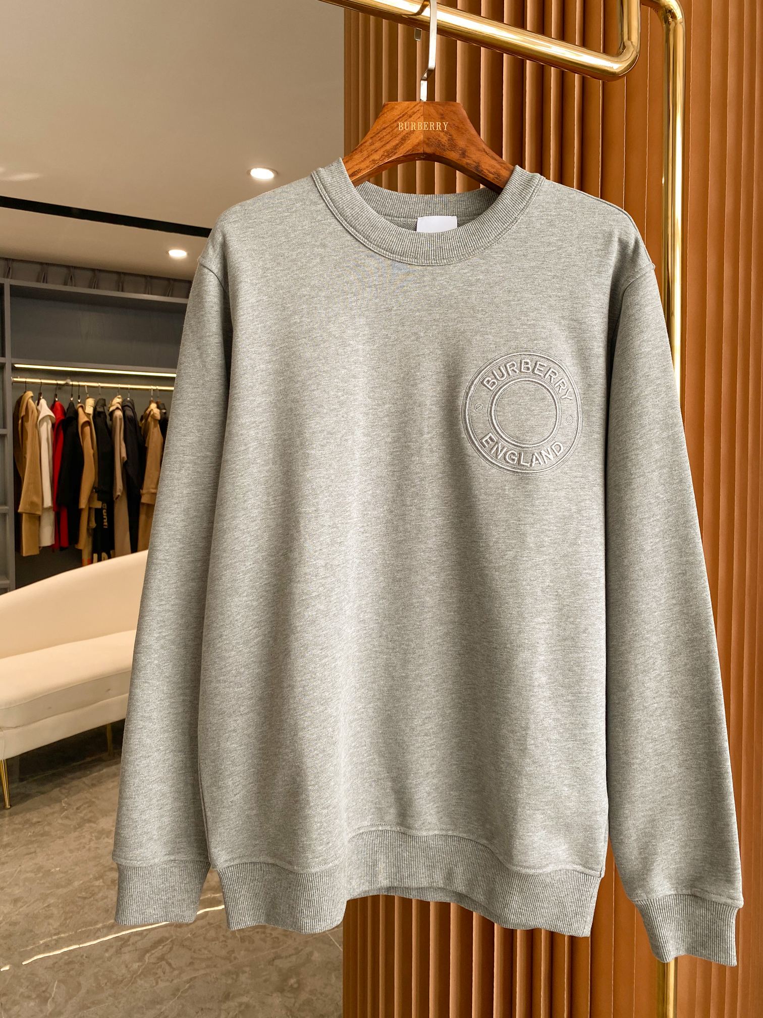 Premium Cotton Round-Neck Sweatshirt with Embroidery