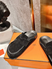HermÃ¨s Half-Drag Slippers - Stylish & Comfortable Couples' Footwear