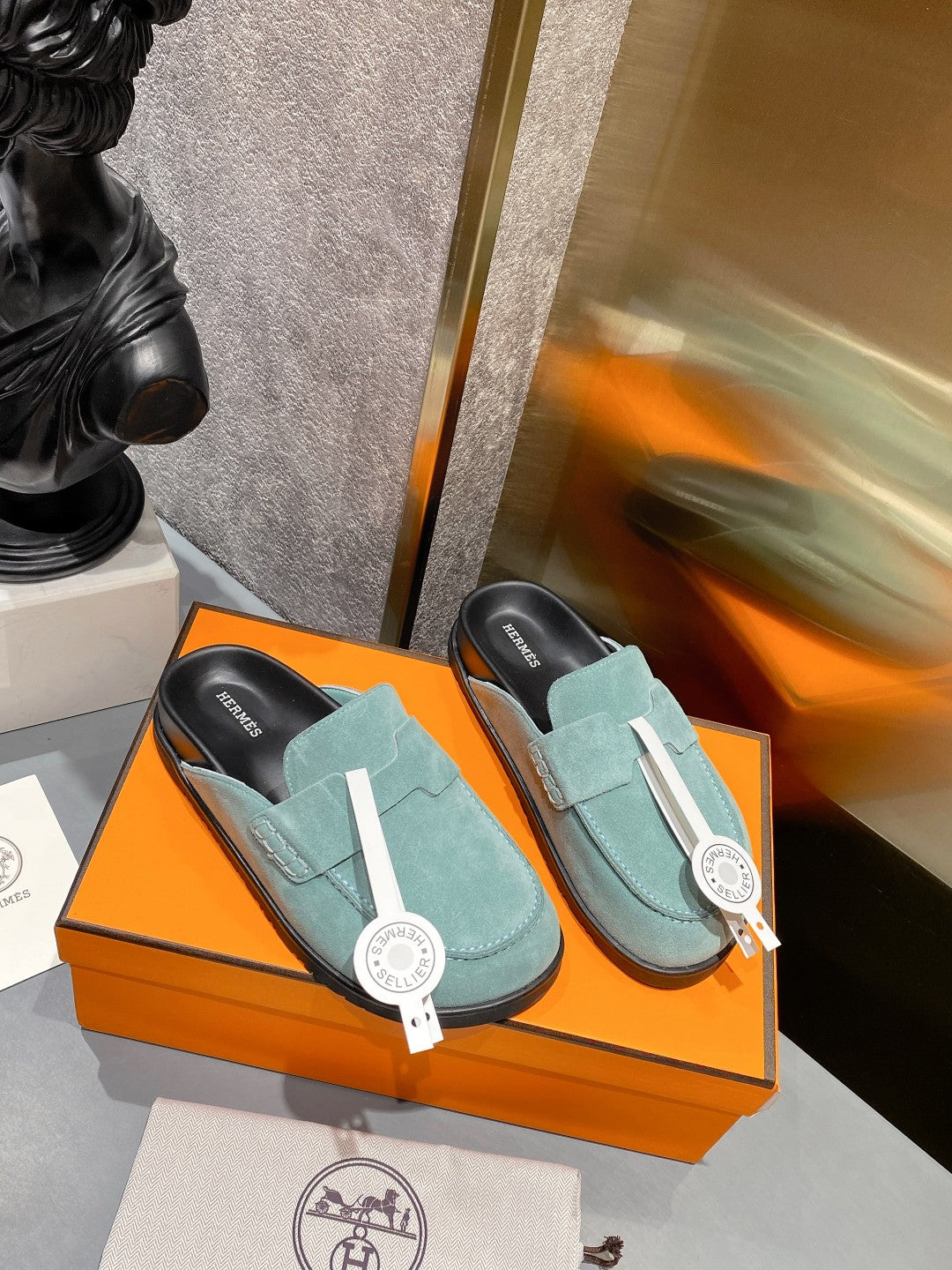 Hermes-Inspired Stylish Half Slippers for Couples