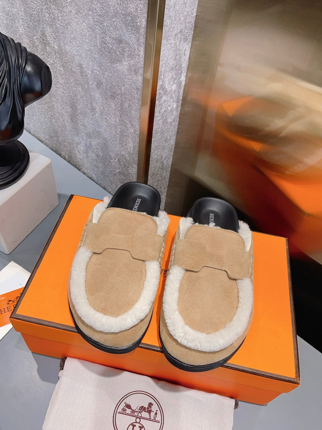 Luxurious HERMES-Inspired Half-Shoes for Ultimate Comfort