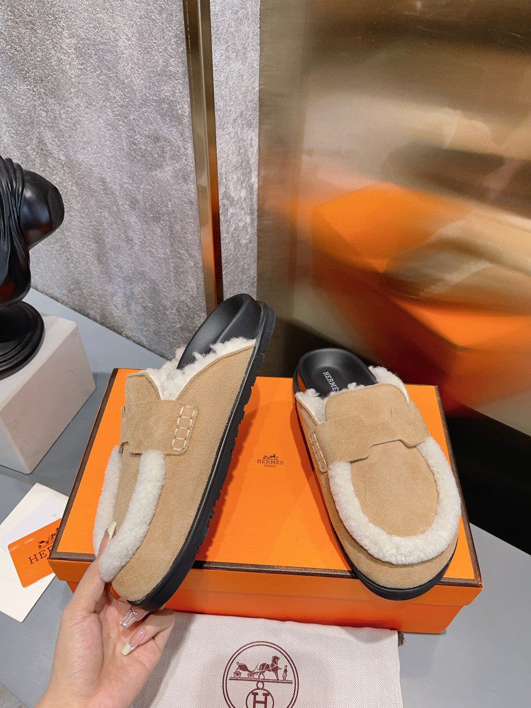 Luxurious HERMES-Inspired Half-Shoes for Ultimate Comfort