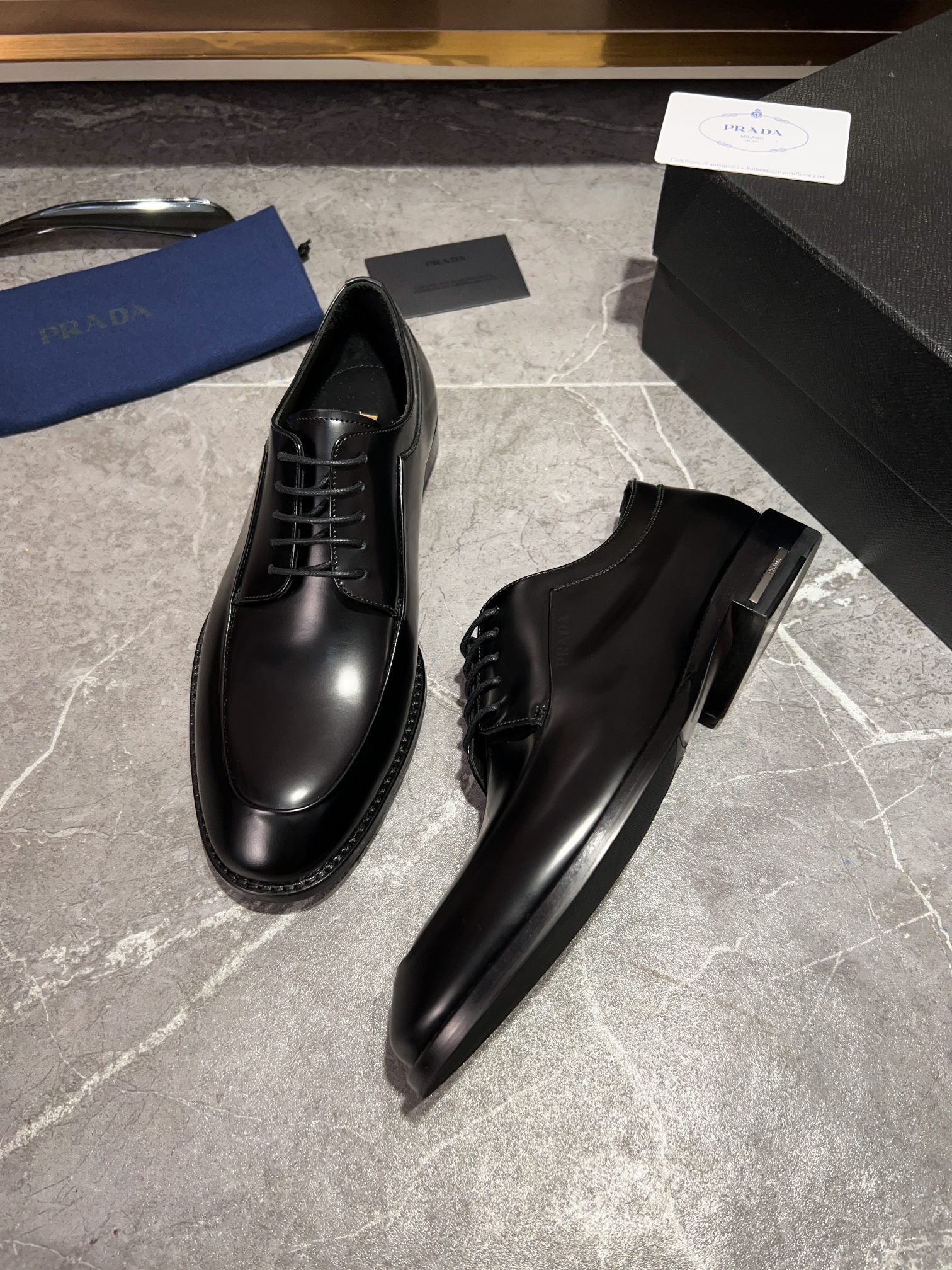 Prada Men's Premium Leather Shoes - Sizes 39-44 Available