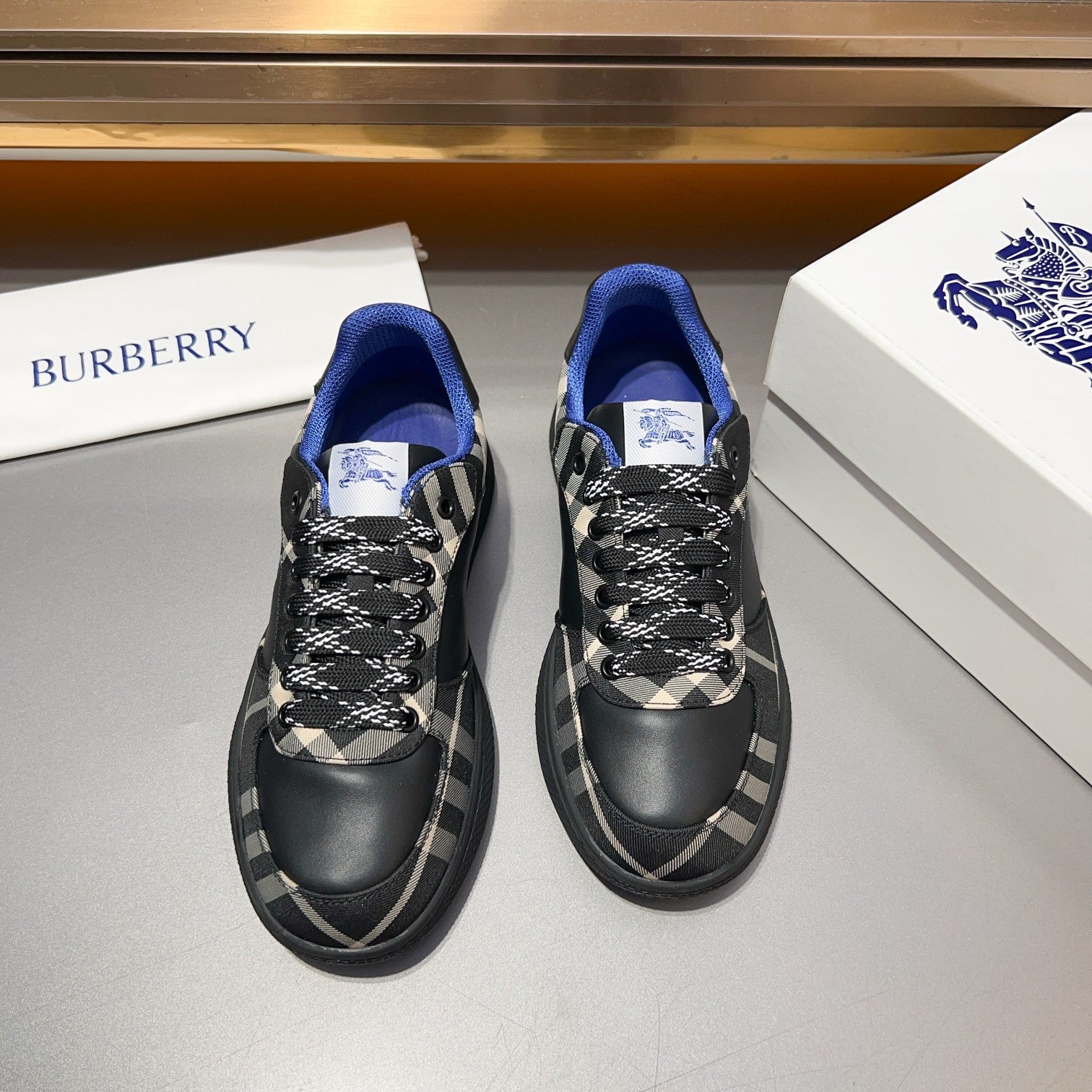 Burberry 2024 Men's Classic Low-Top Plaid Sneakers