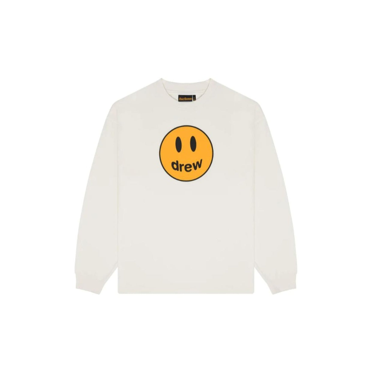 Drew Smiley Letters Long Sleeve T-Shirt - High-Quality Cotton