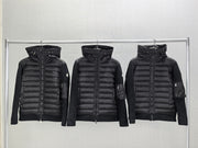 Men's Spliced Knitted Hooded Down Jacket - Moncler Autumn/Winter 2024