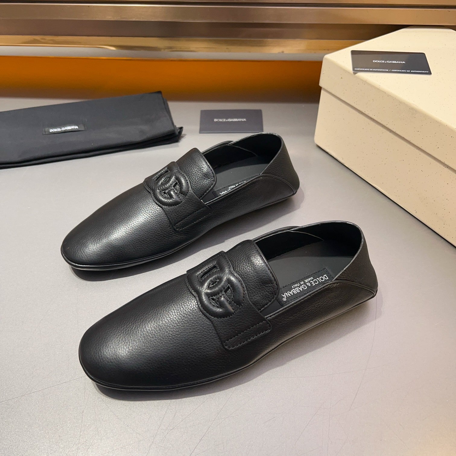 Dolce & Gabbana Men's DG Driver Leather Loafers