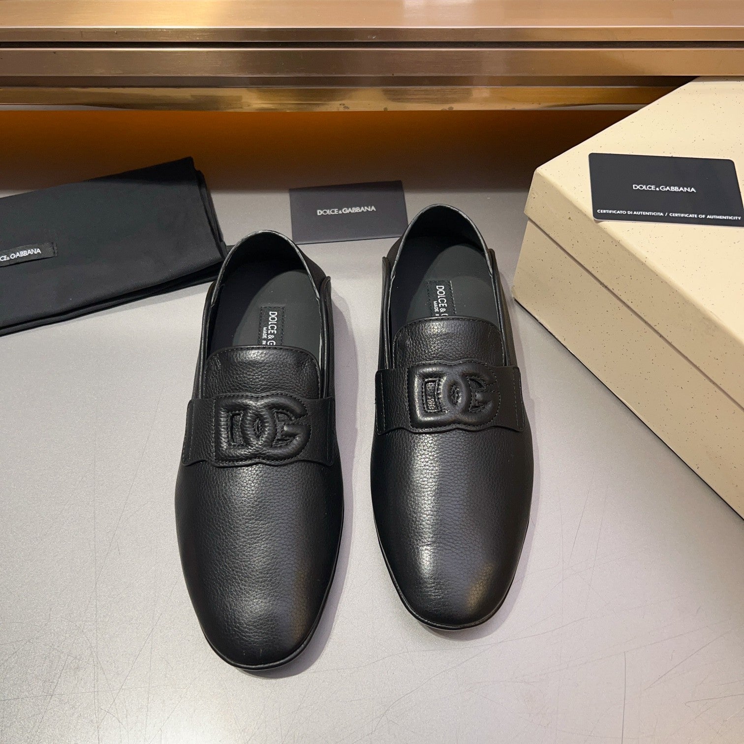 Dolce & Gabbana Men's DG Driver Leather Loafers