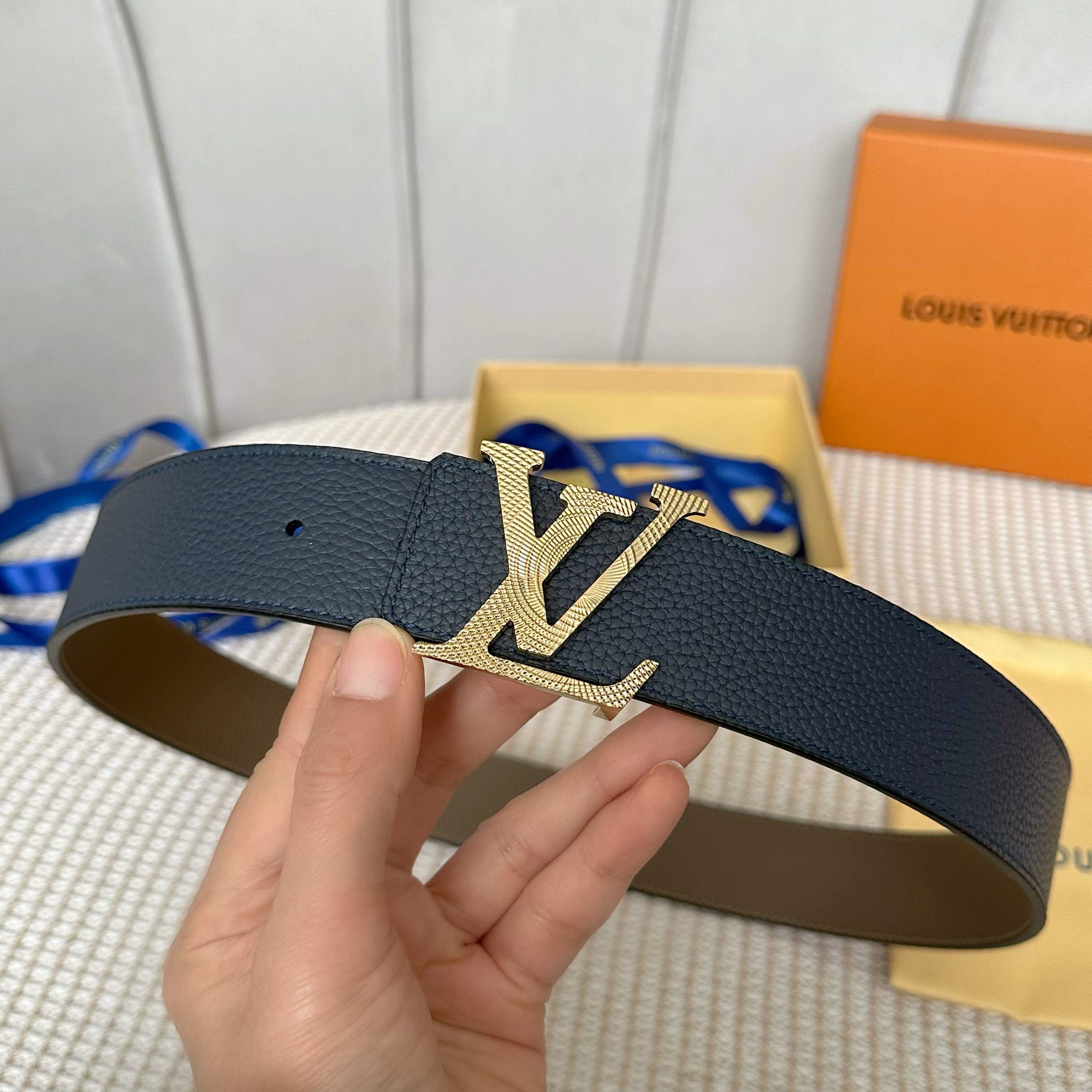 Louis Vuitton Reversible Togo Leather Belt - 40mm Width