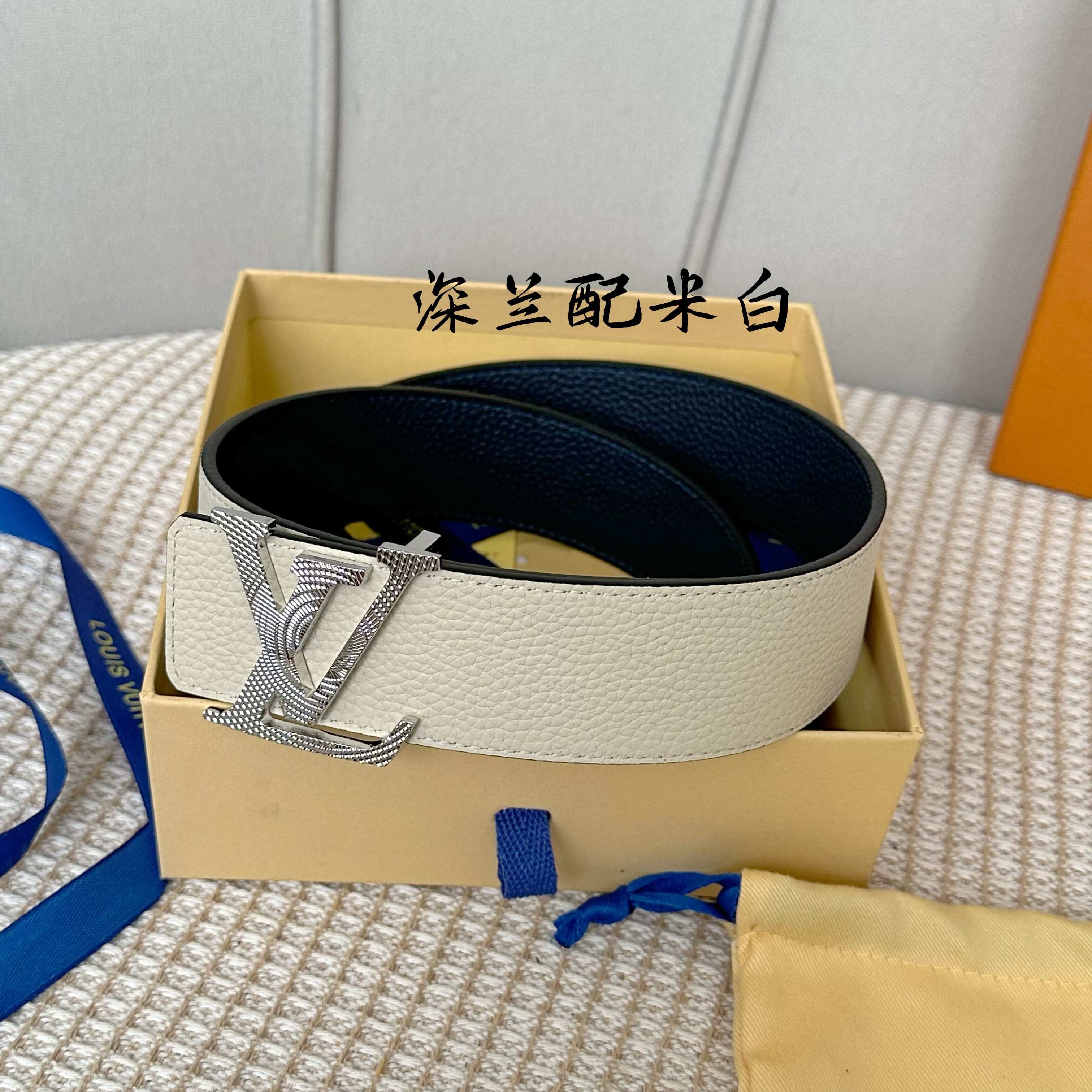 Louis Vuitton Reversible Belt in Togo Leather - 40mm Width