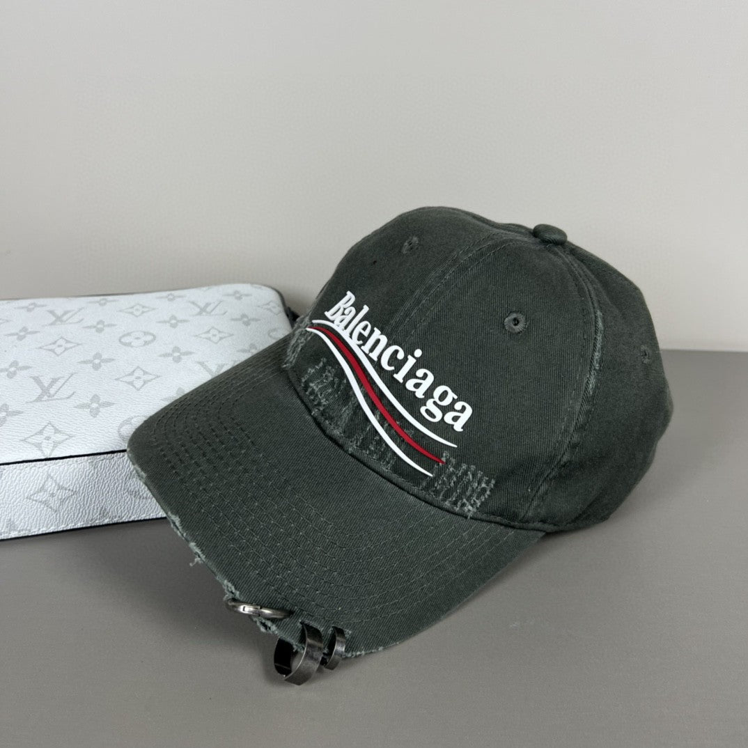 BALENCIAGA Embroidered Logo Baseball Cap - Unisex Style