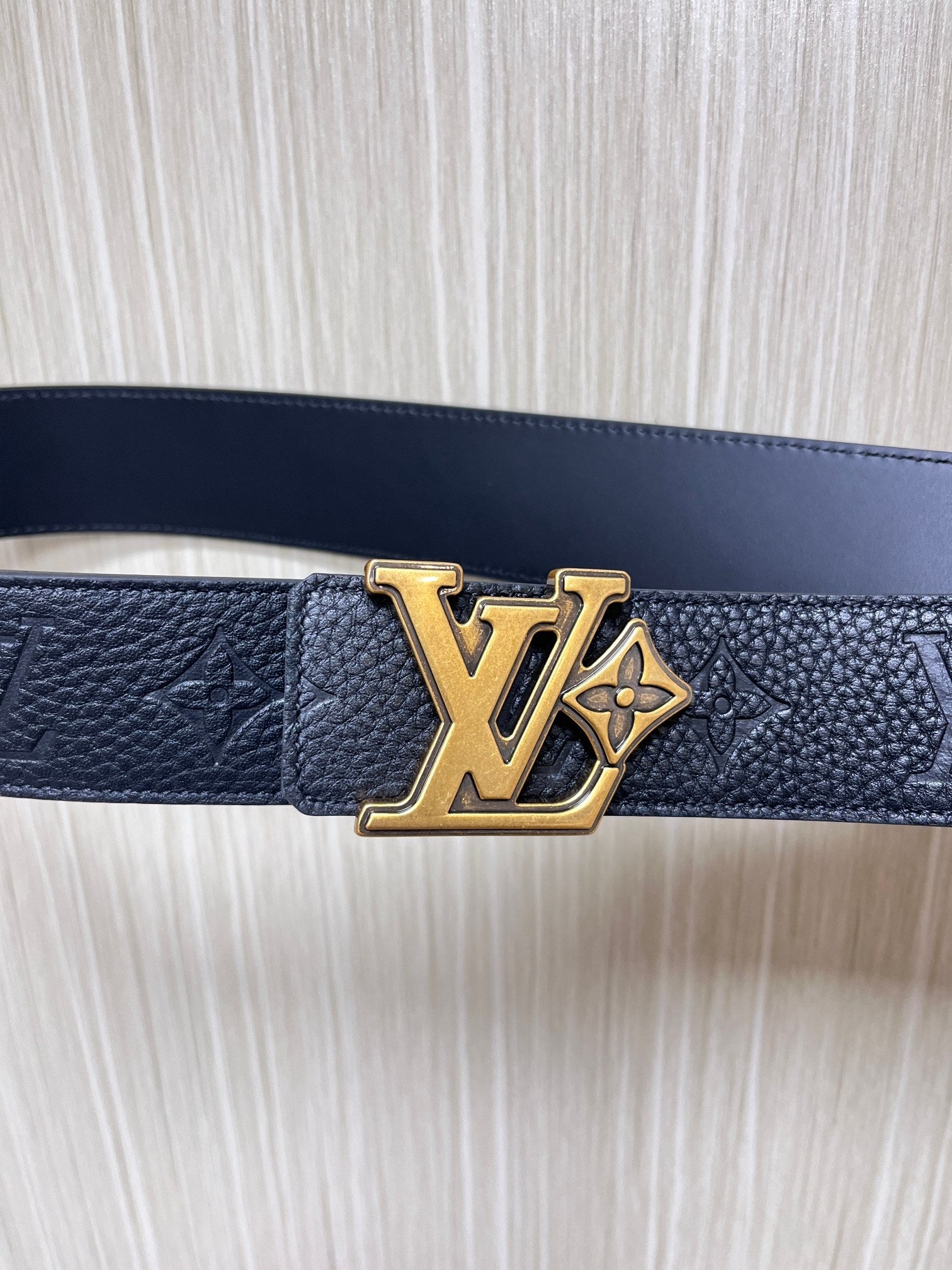 Calf Embossed Reversible Leather Belt with Wire Buckles - 4.0mm