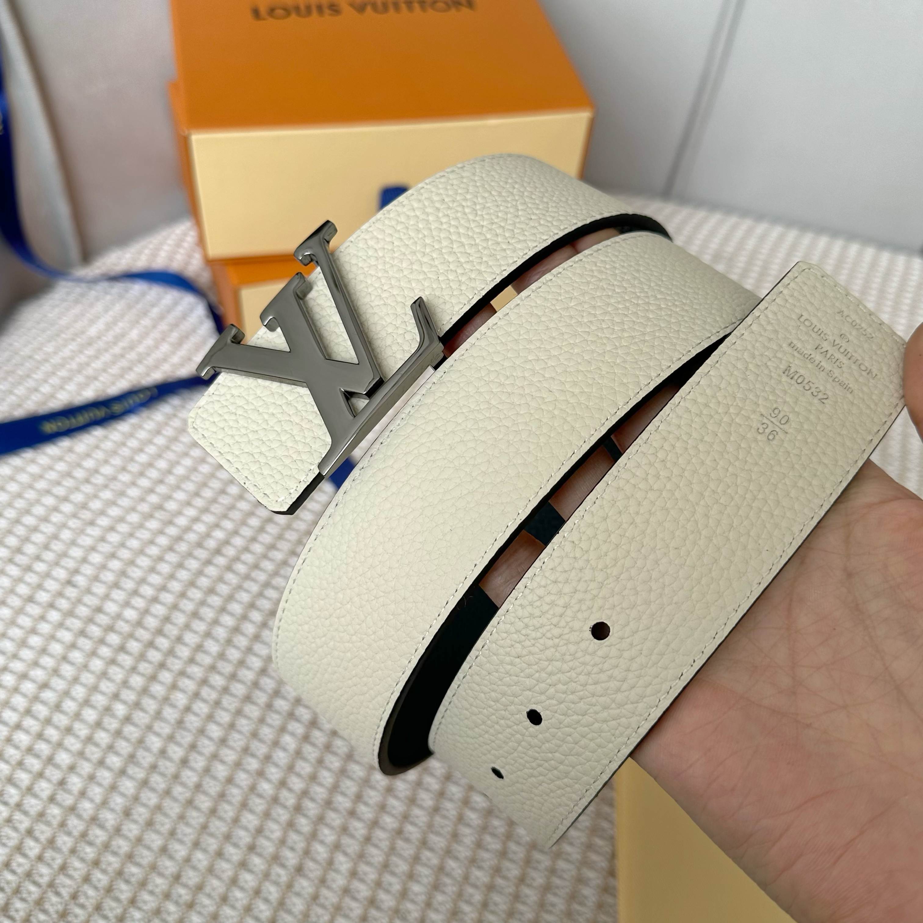 Louis Vuitton Dual-Sided Togo Leather Belt - 40mm Wide