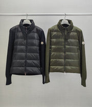 Moncler M28 Men's Classic Logo Knitted Stand-Up Collar Down Jacket