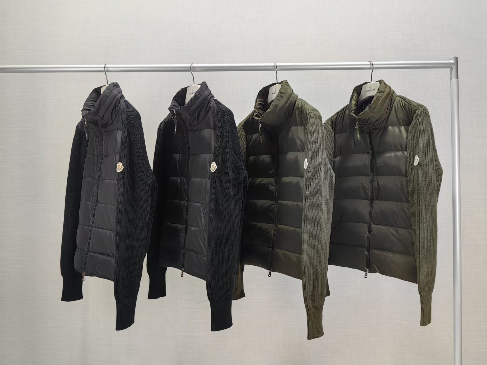 Moncler M28 Men's Classic Logo Knitted Stand-Up Collar Down Jacket