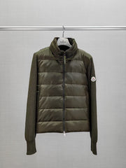 Moncler Men's Classic Logo Knitted Stand-Up Collar Down Jacket - Autumn/Winter Collection