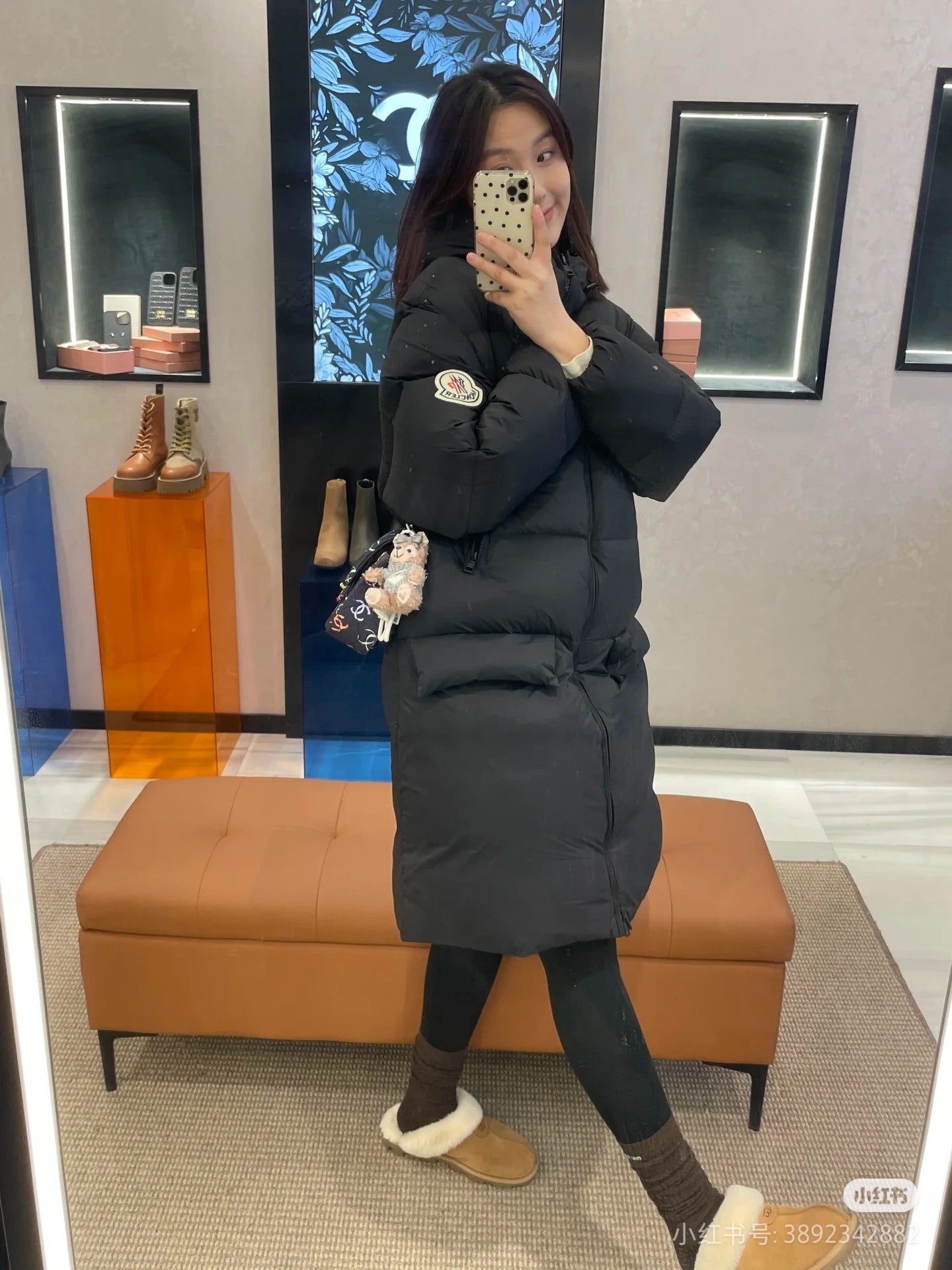 Moncler Bosona Long Label Coat - Black