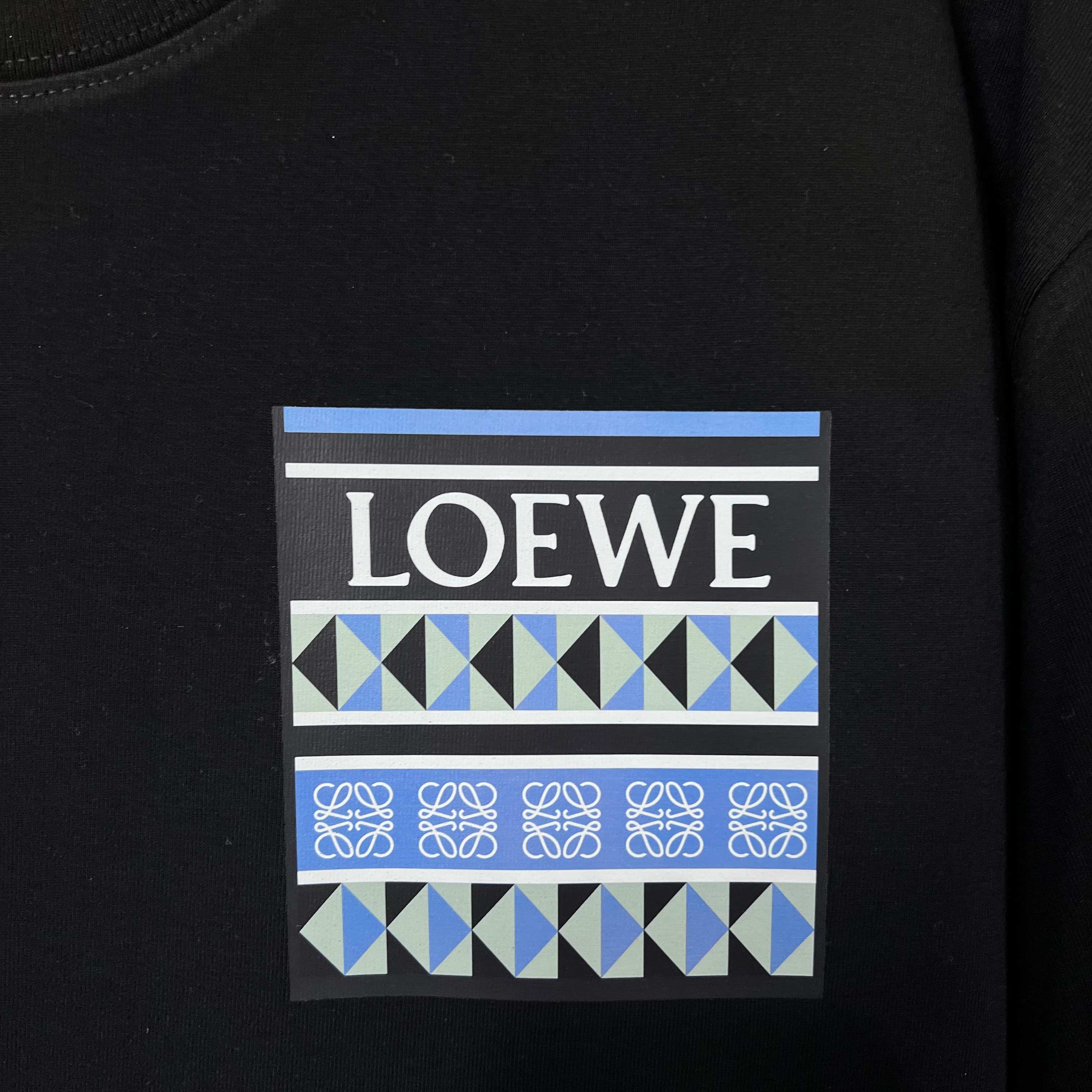 LOEWE 280g Geometric Pattern Short Sleeve T-Shirt
