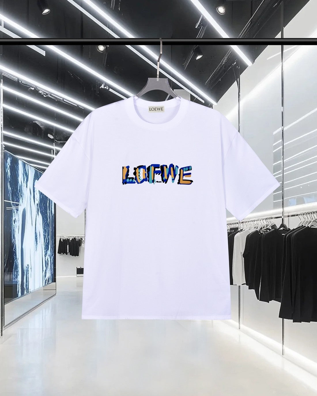LOEWE Luo Yiwei Round Neck Short-Sleeve T-Shirt - Black & White