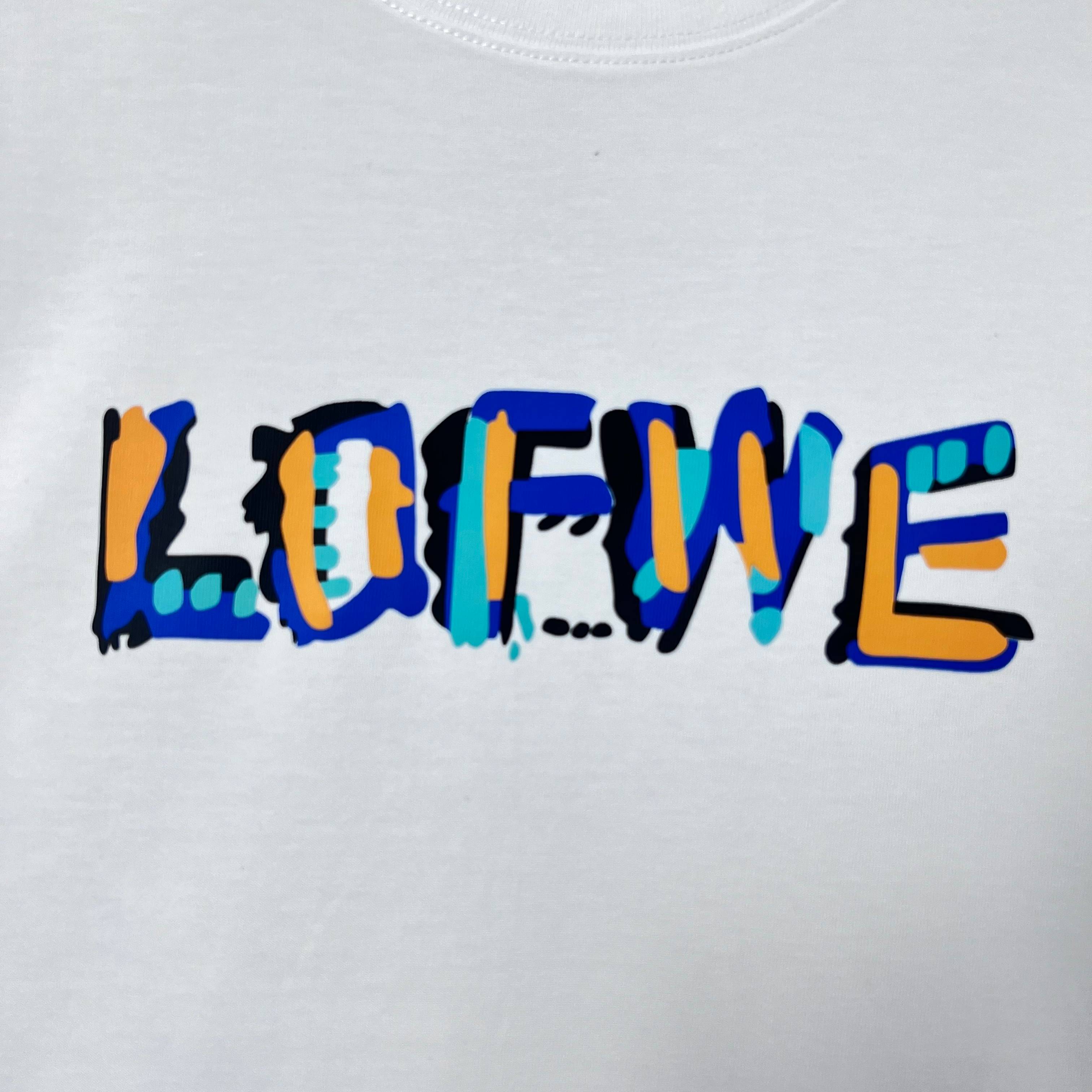 LOEWE Luo Yiwei Round Neck Short-Sleeve T-Shirt - Black & White