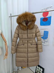 Moncler Boedic Long Women's Down Jacket with Fox Fur Collar