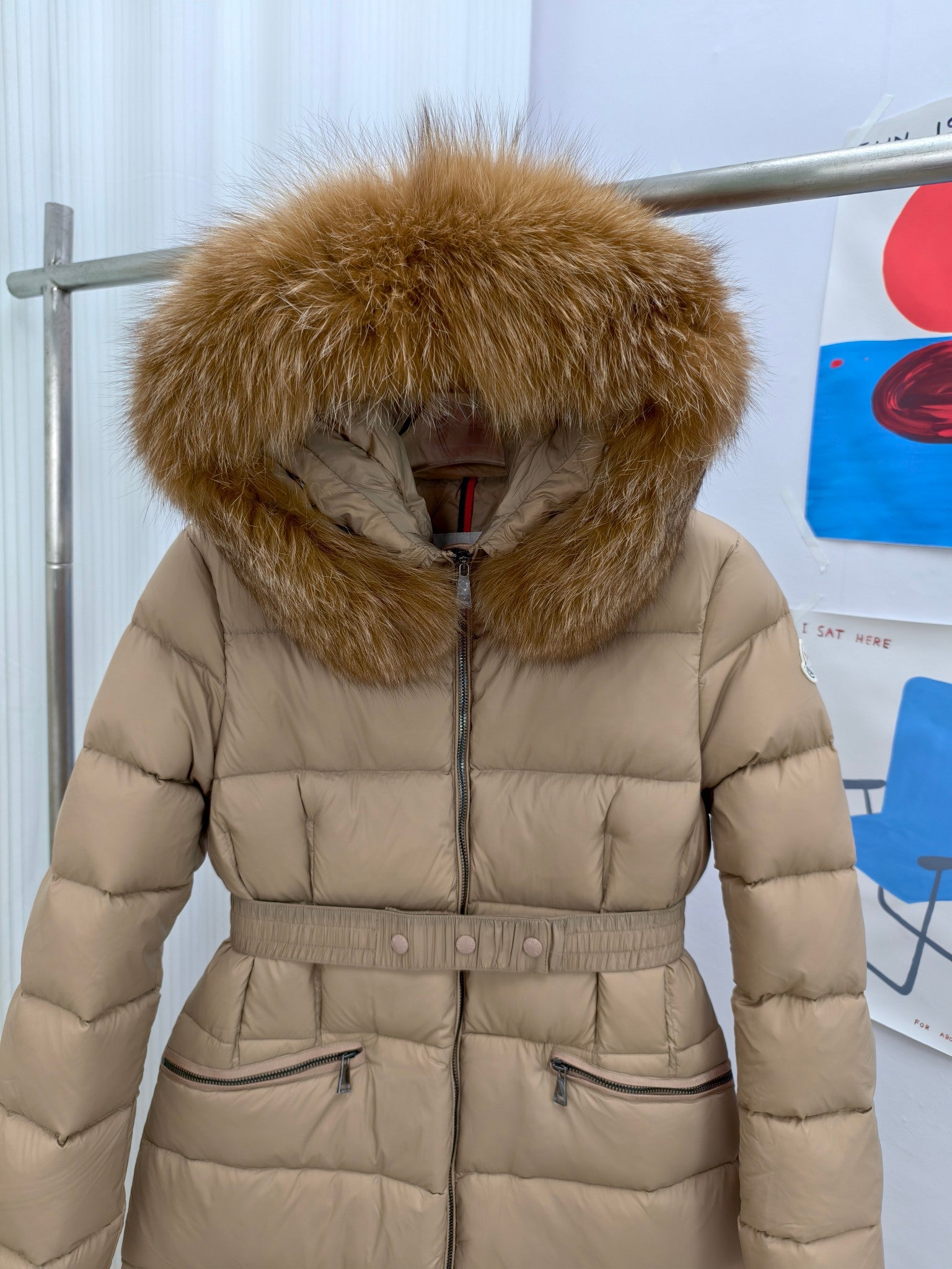 Moncler Boedic Long Women's Down Jacket with Fox Fur Collar