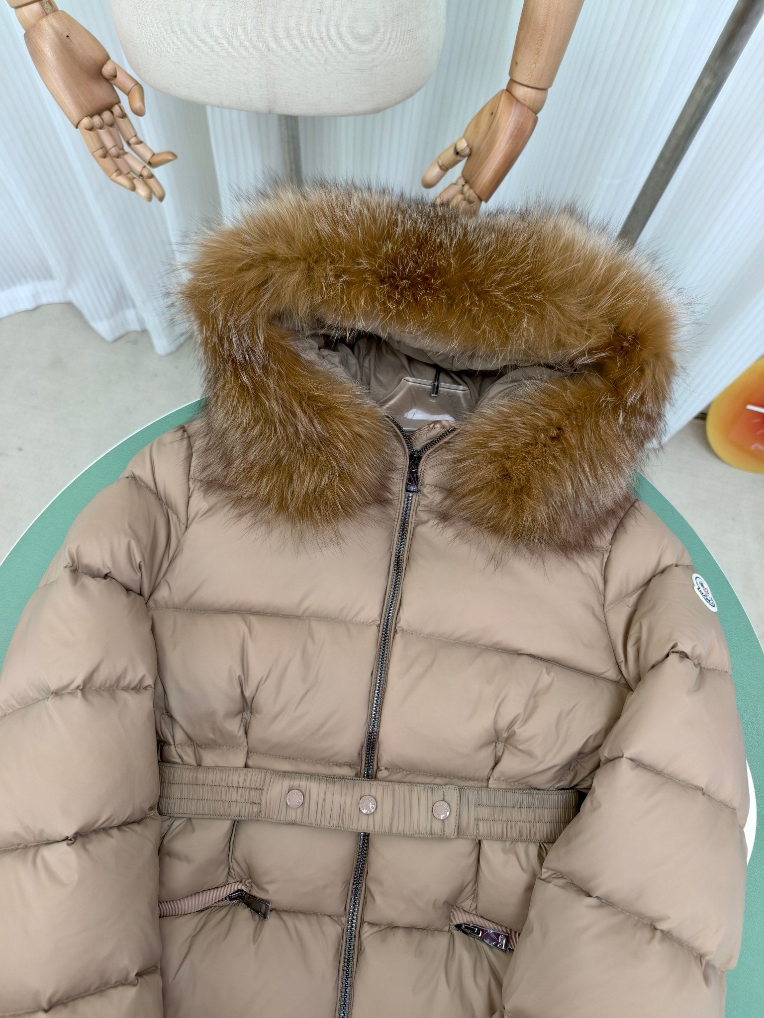 Moncler Boed Series Women's Hooded Down Jacket with Fur Collar