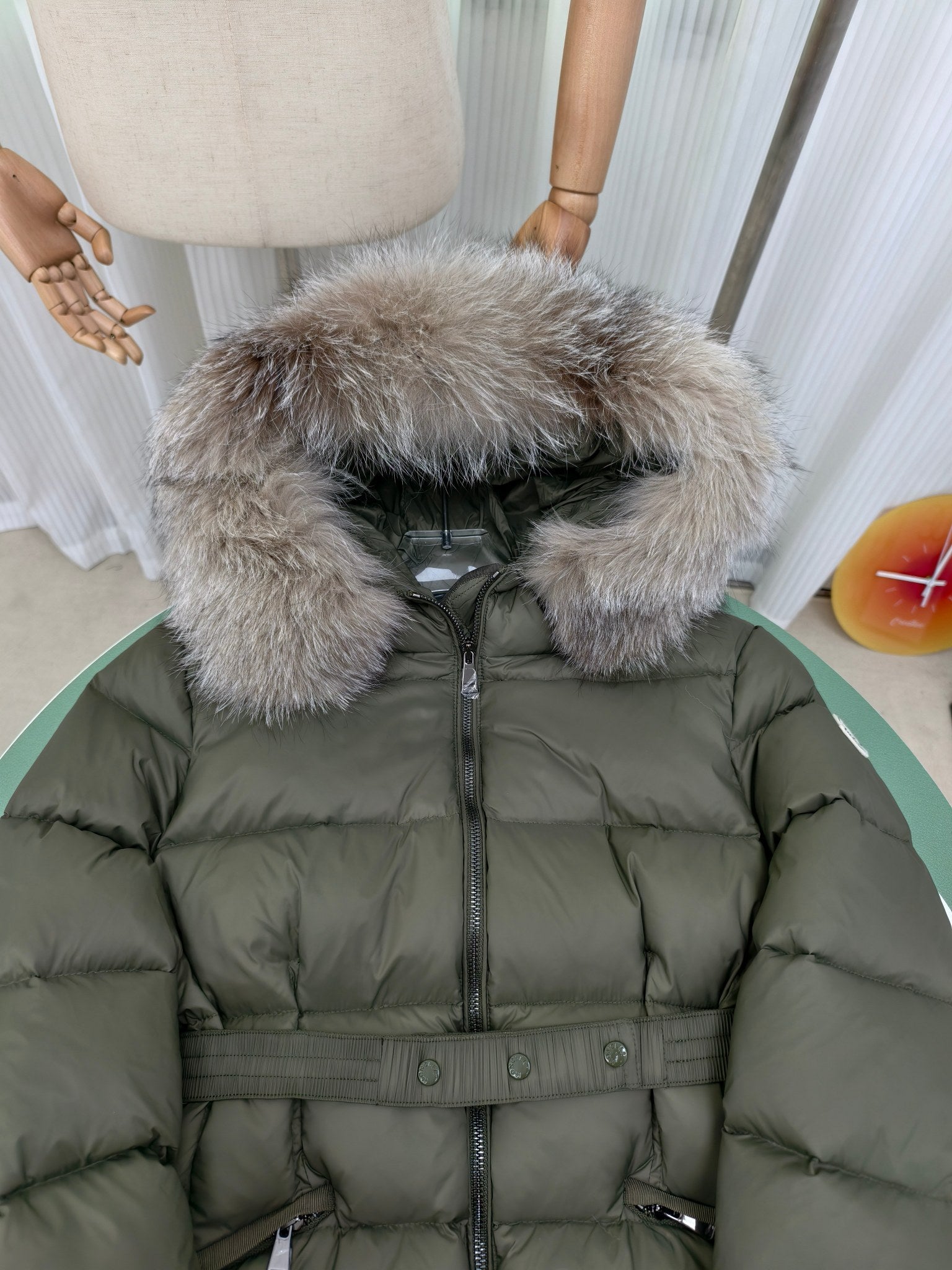 Moncler Boed Hooded Down Jacket - Slim Fit with Fur Collar