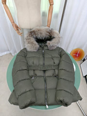 Moncler Boed Hooded Down Jacket - Slim Fit with Fur Collar