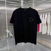 Unisex Cross Patch Embroidered T-Shirt - Custom Fabric, Fall/Winter 2025