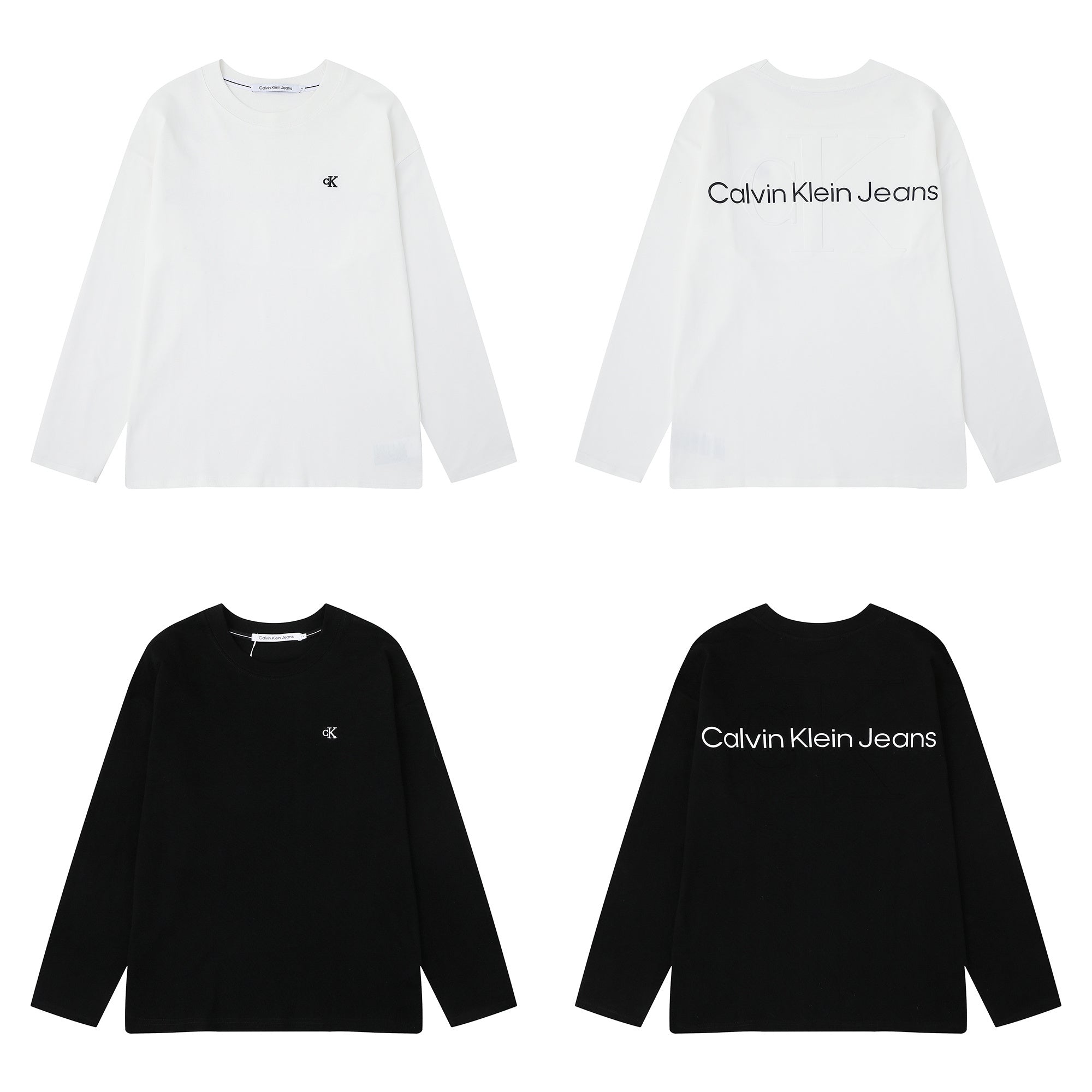 CK Unisex Embossed Cotton Long Sleeve T-Shirt - Autumn/Winter Collection