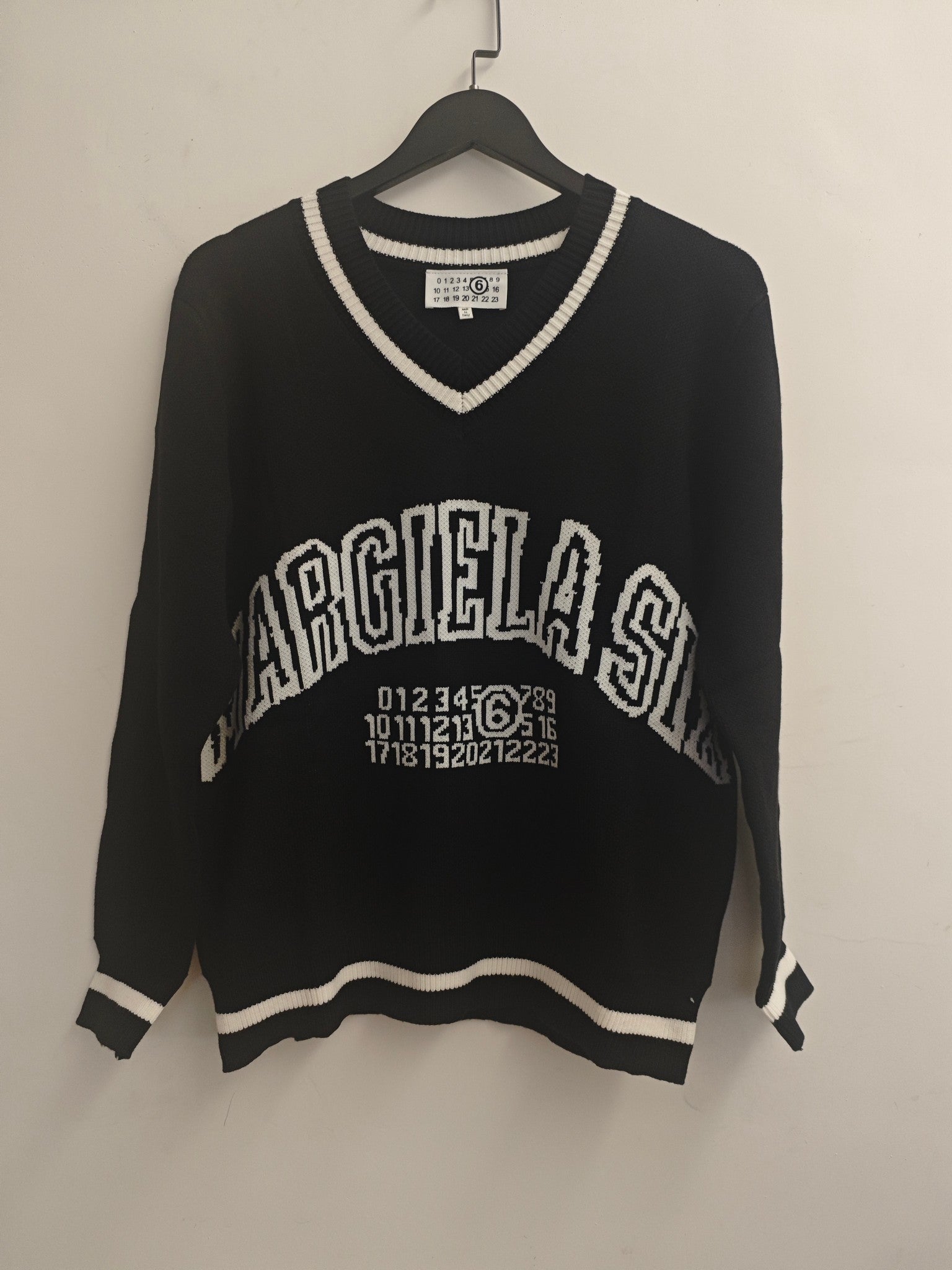 MM6 Maison Margiela SS25 Unisex Knitted V-Neck Sweater