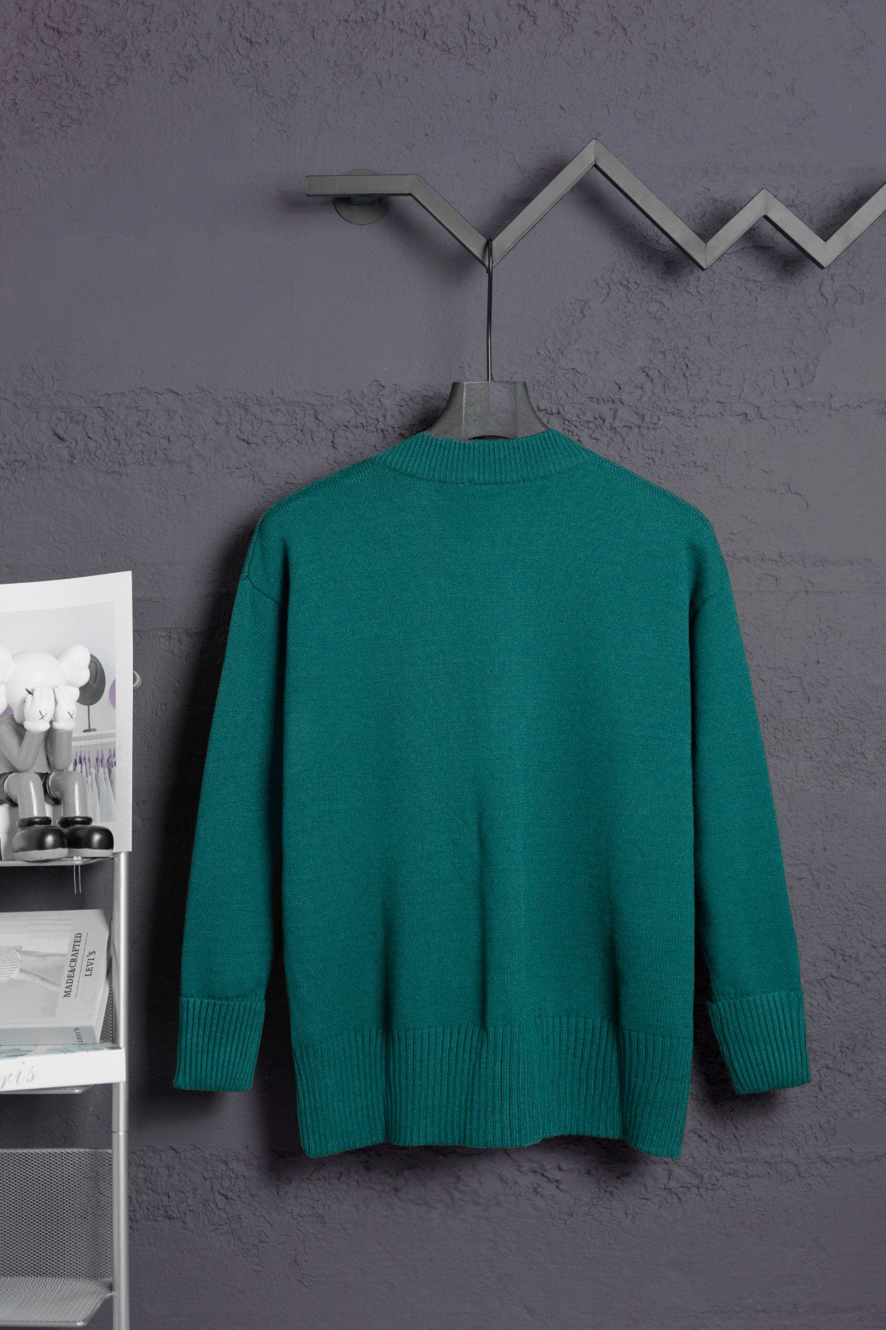 Classic Big Love Jacquard Cardigan Sweater - Dark Green