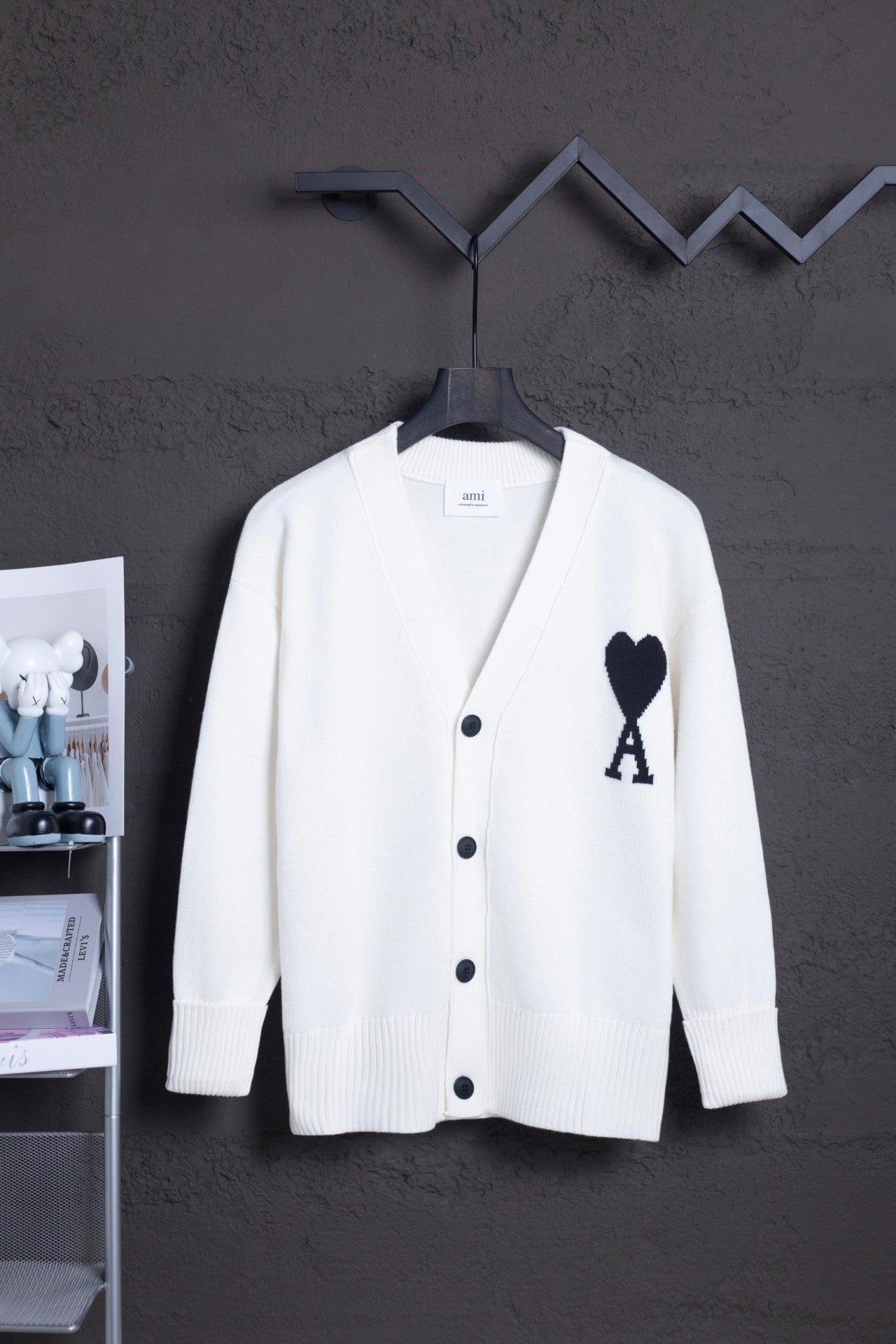 AMI Classic Big Love Series Jacquard Cardigan Sweater - Premium Quality