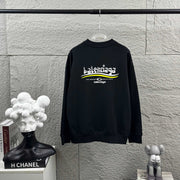 BALENCIAGA Paris 2025 Unisex Long Sleeve Sweatshirt - Black and White