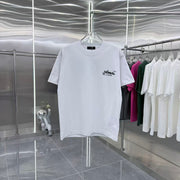 Unisex Round Neck Short Sleeve Flocking T-Shirt - Custom Fabric, 320g