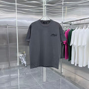 Unisex Flocking Lettering Tee - Custom 320g Fabric in Black, White, and Gray