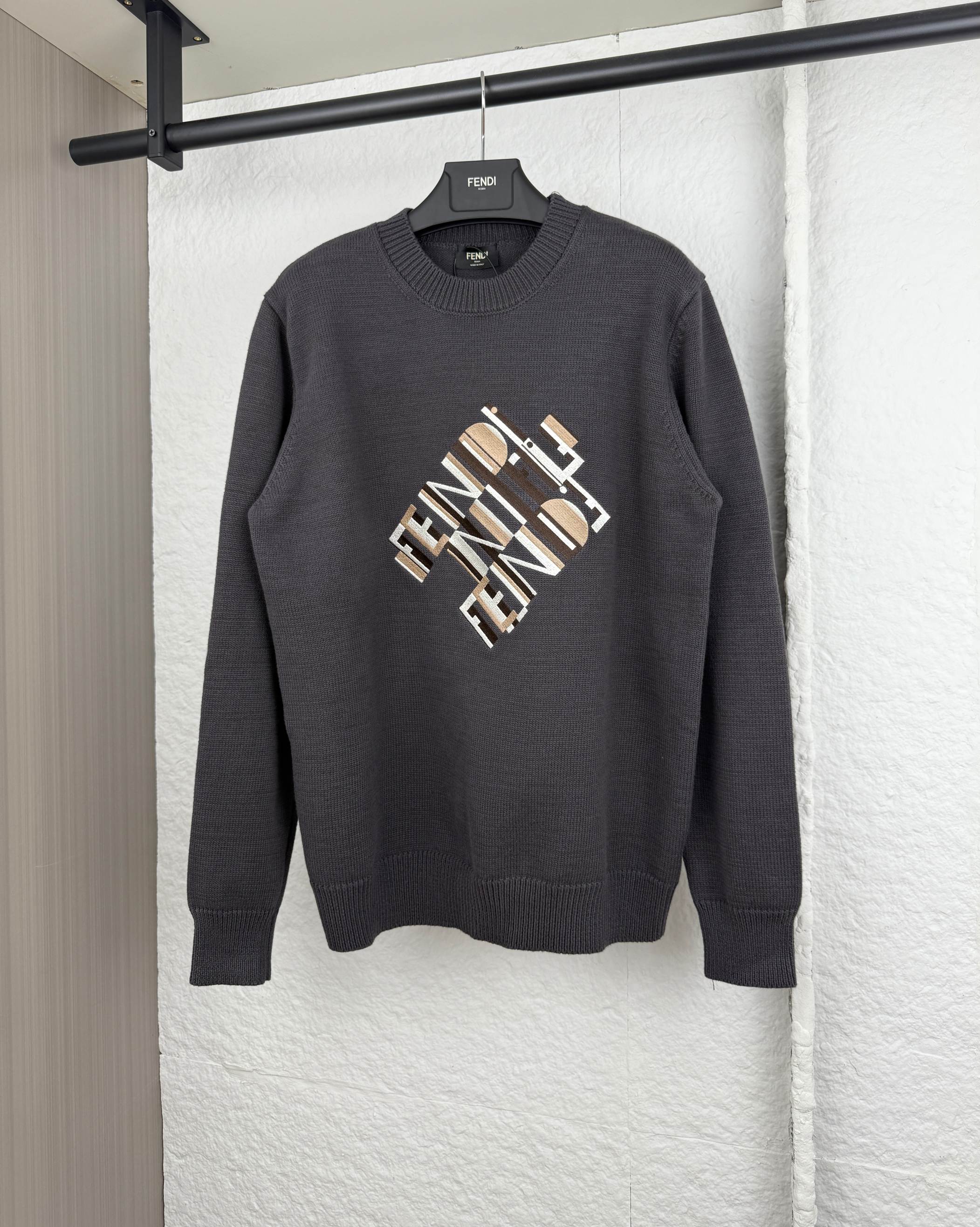 Fendi Embroidered Letter Knitted Sweater - Sizes S to XL
