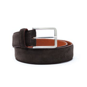 Handcrafted mens suede belt for a sleek look. Durable and stylish with slim-fit trousers