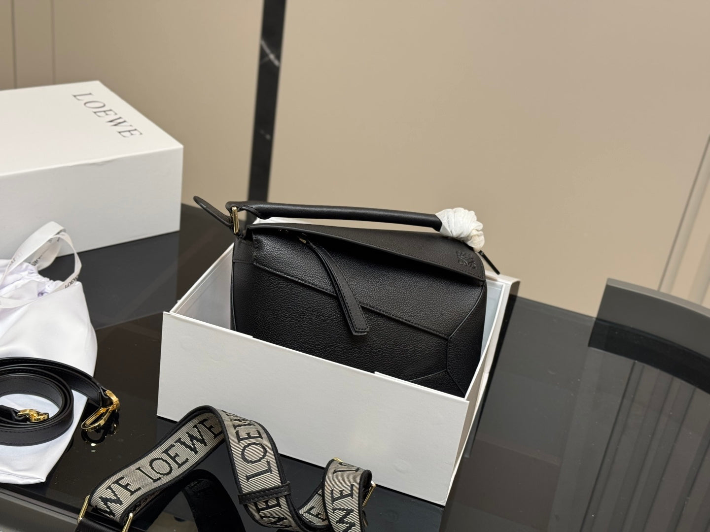 Luxe Loewe Geometry Puzzle Box - Cow Leather Edition