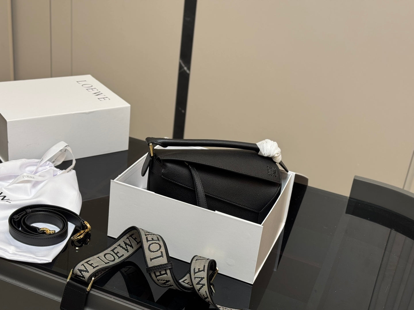 Luxe Loewe Geometry Puzzle Box - Cow Leather Edition