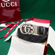 High-End GUCCI Men's Double-Sided Leather Counter Rotating Buckle