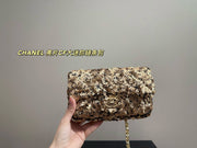 CHANEL Sequined CF Large Mini Chain Bag - Folding Box Size 20.11