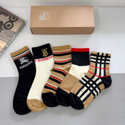 Burberry Classic Logo Mid-Calf Socks - Combed Cotton Comfort