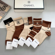 CHANEL Classic Cotton Socks - 5 Pairs Box
