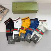 Gucci G Family Short Socks - 5 Pairs of Luxury Cotton Socks