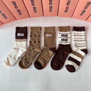 MiuMiu Mid-Length Sock Set - Five Pairs