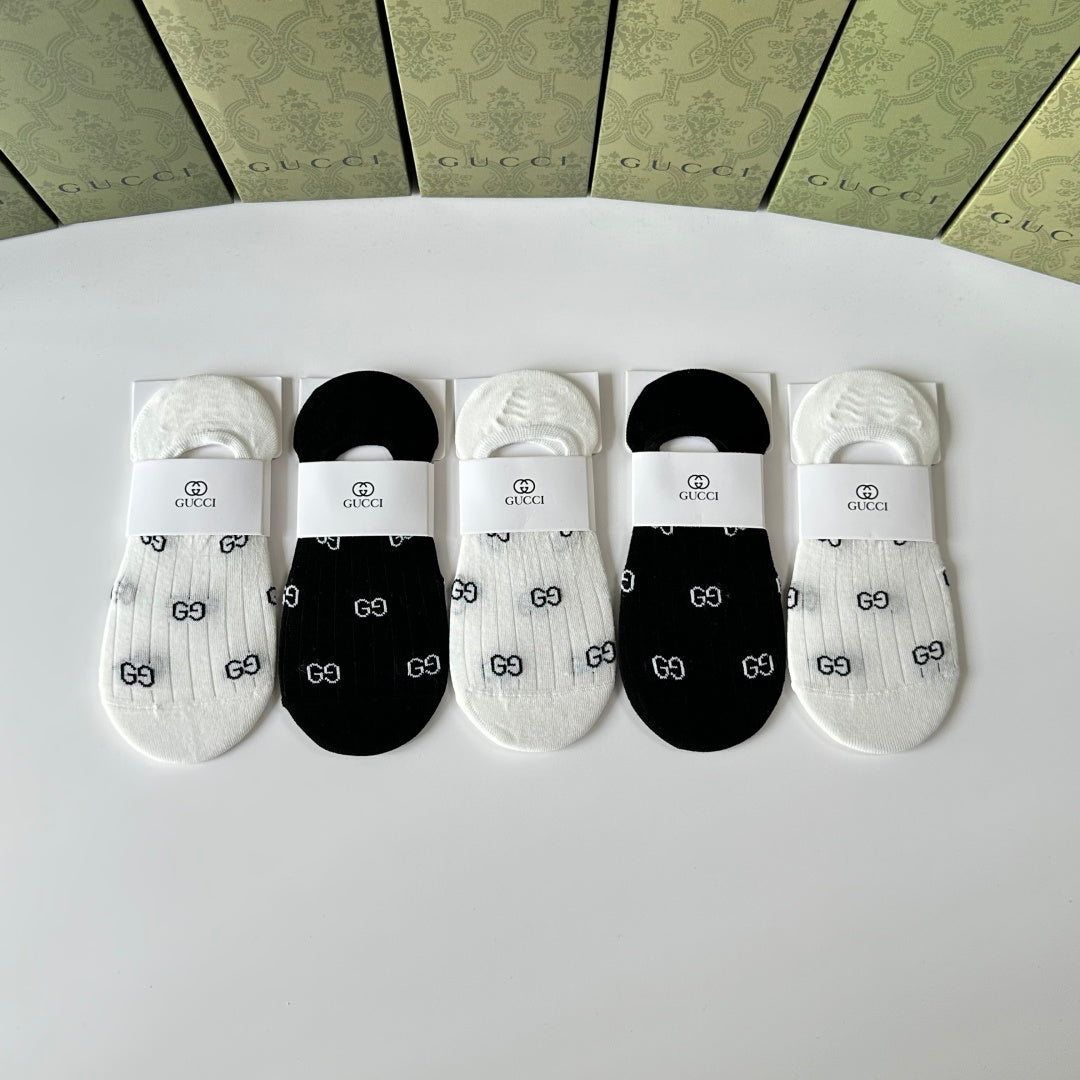Gucci Invisible Boat Socks - 5 Pairs
