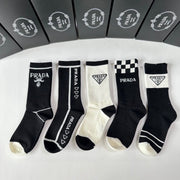 PRADA Mid-Length Pile Socks - Pack of 5