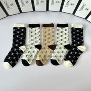 Chanel Classic Mid-Length Pile Socks - Set of 5 Pairs